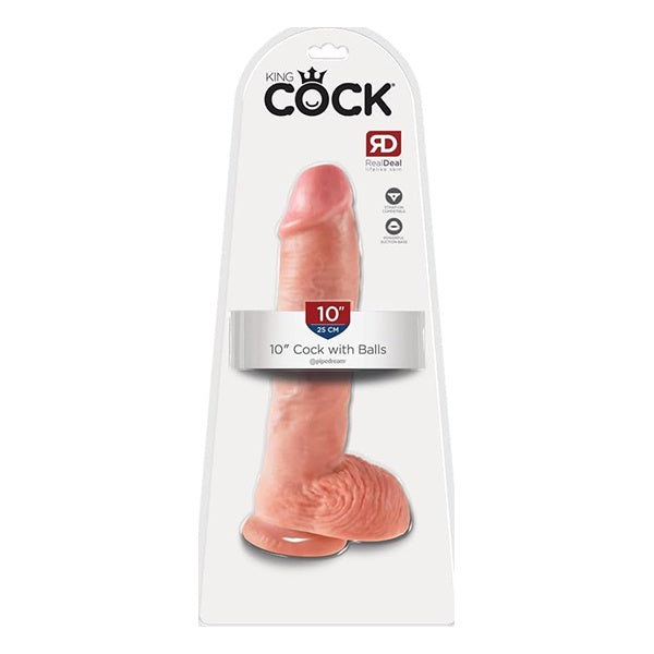 King Cock 10" Suction Base dildo with balls