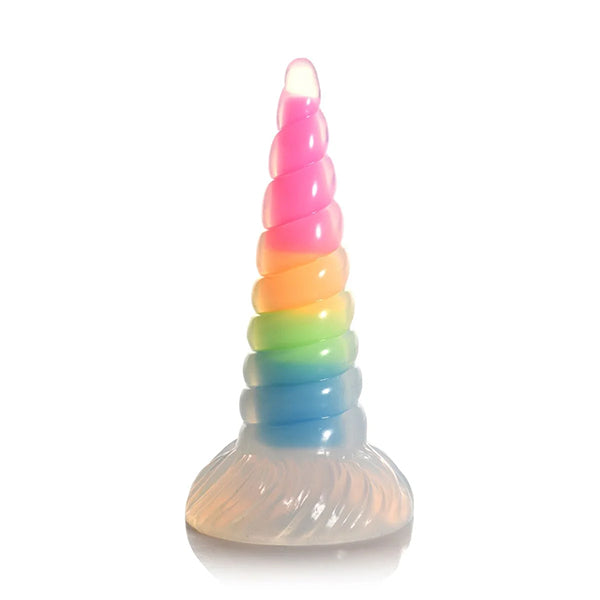 Creature Cocks Uni-Glow glow-in-the-dark rainbow dildo