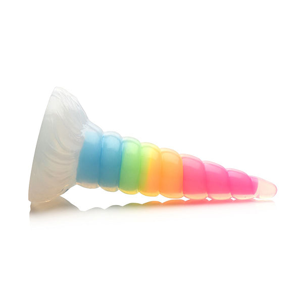 Creature Cocks Uni-Glow glow-in-the-dark rainbow dildo