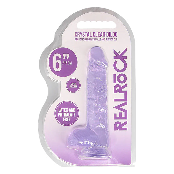 RealRock CRYSTAL CLEAR 6" dildo with balls