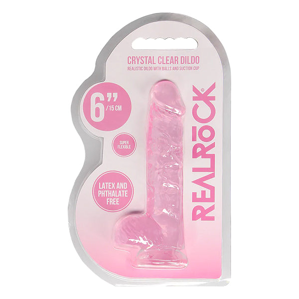 RealRock CRYSTAL CLEAR 6" dildo with balls