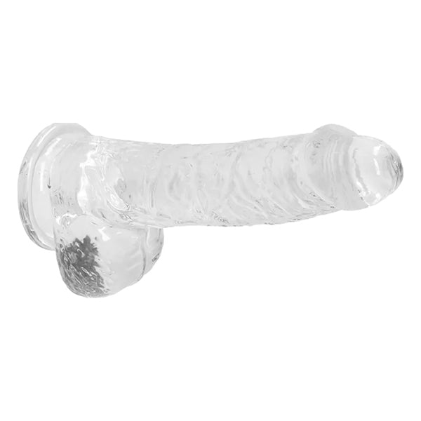 RealRock CRYSTAL CLEAR 6" dildo with balls