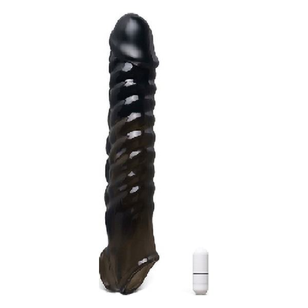 7½" Vibrating penis sleeve with single-speed bullet