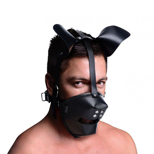 Master Series Pup puppy hood with breathable ball gag